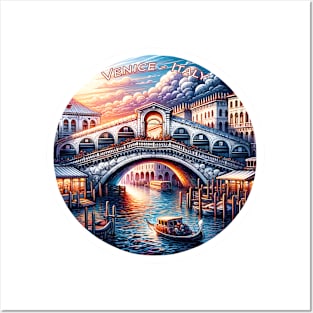 Retro Vintage Travel Enchanted Venice Italy Sunset Posters and Art